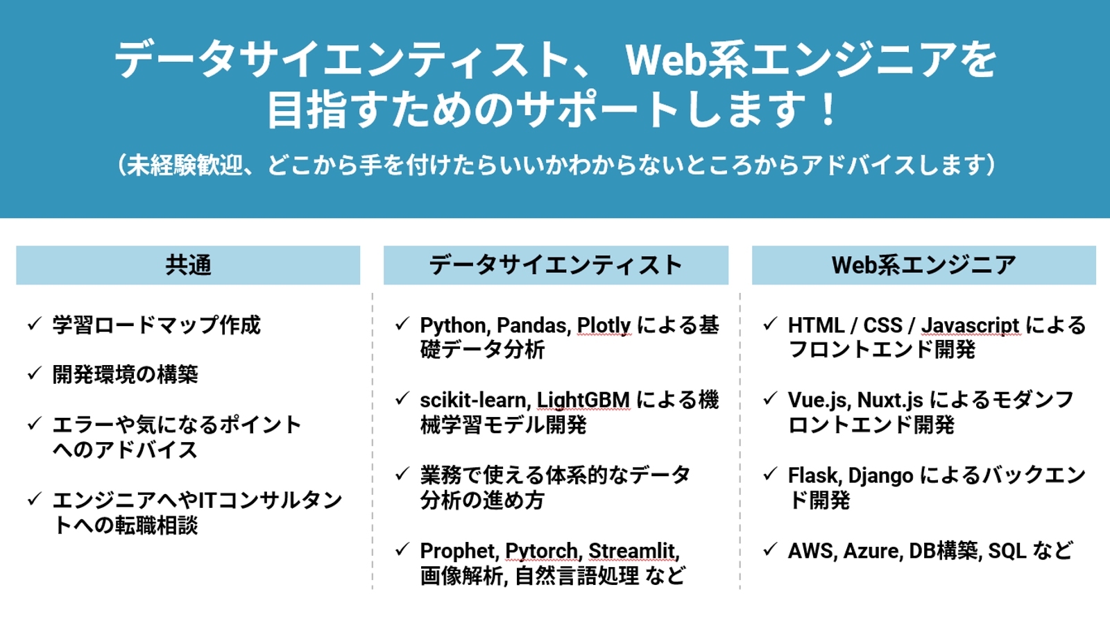 【未経験者歓迎】Pythonを使ったデータ分析の体系的な進め方やAI・機械学習を活用したWebアプリケーションの構築方法を伝授します-image1