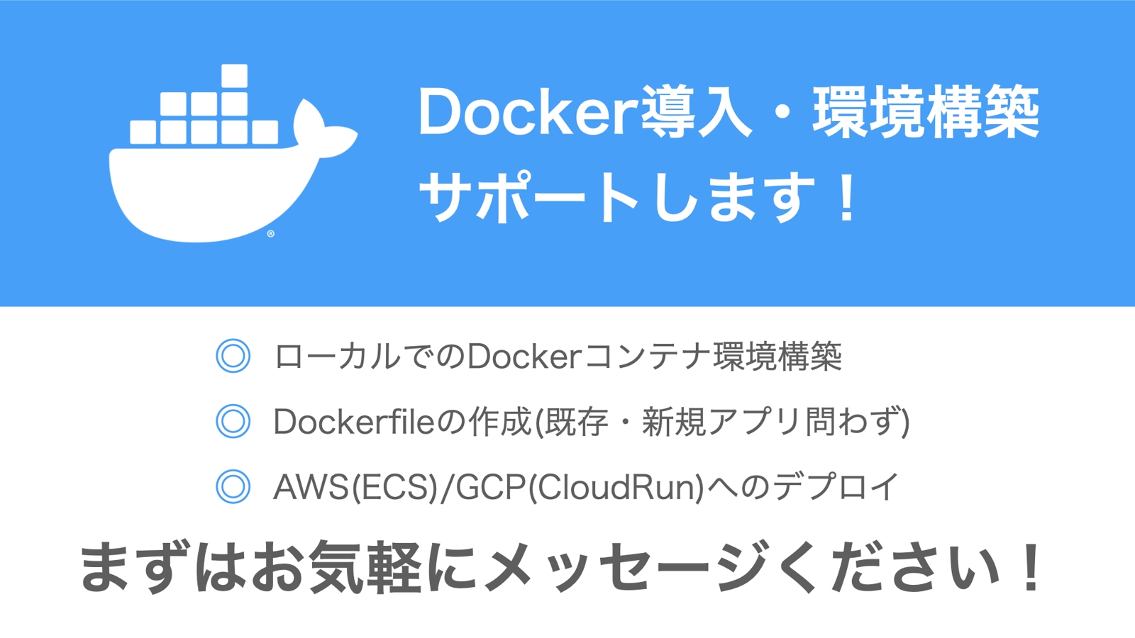 Dockerのサポートします！ローカル環境構築、Dockerfile作成、クラウドへのデプロイなど！-image1