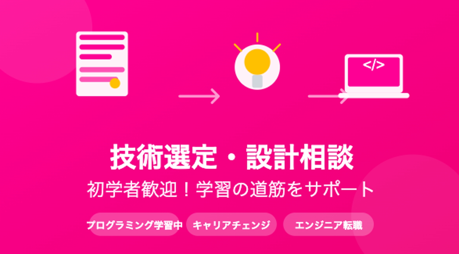 【初学者歓迎】何を学ぶべき？どう設計する？技術の相談に乗ります-image1