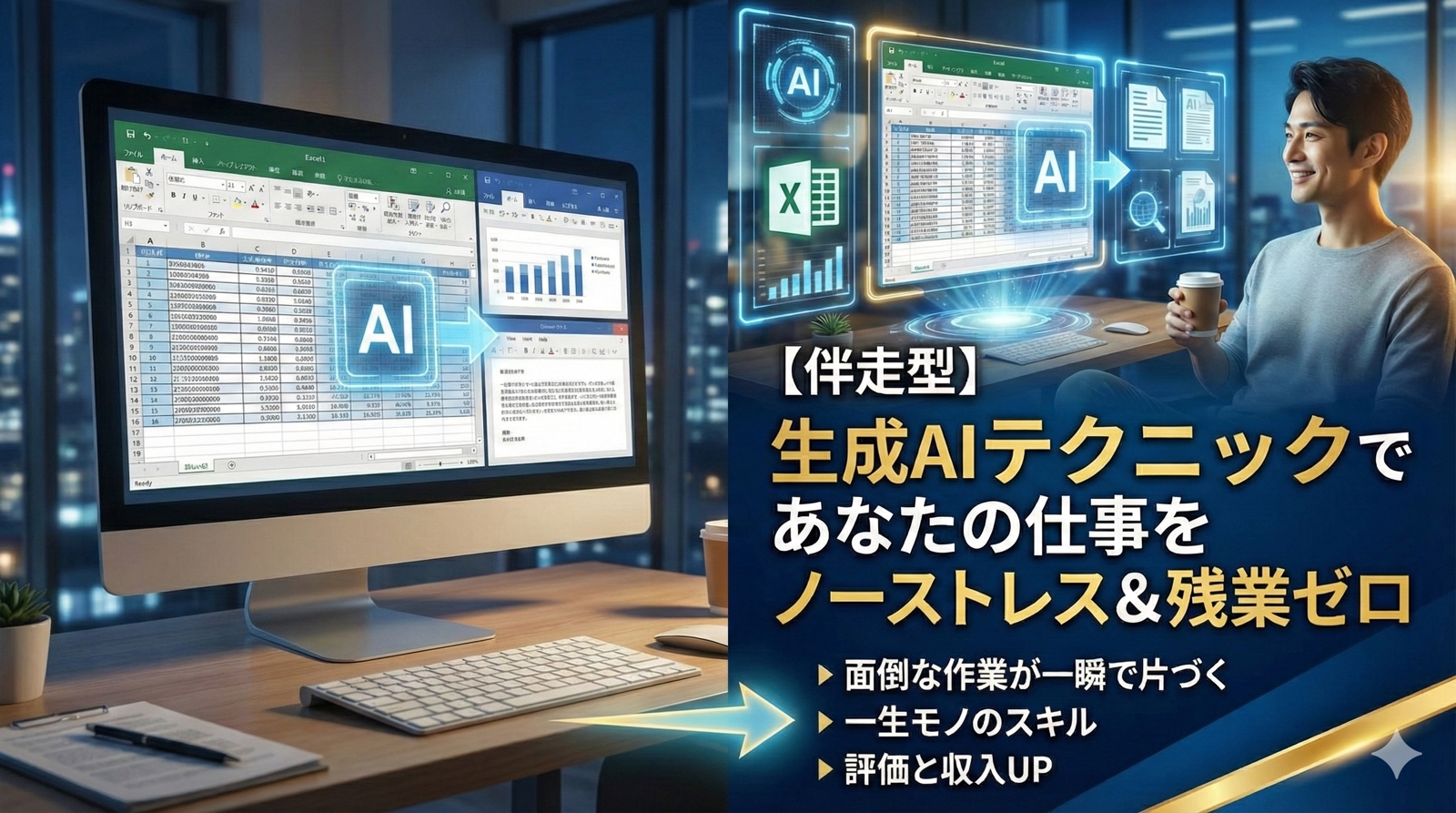 【伴走型】一生モノの生成AIスキル。あなたの仕事をノーストレス&残業ゼロ-image1