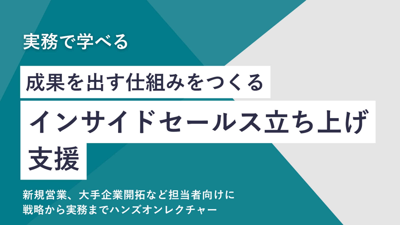 インサイドセールスの立ち上げサポートと実務支援をハンズオンでレクチャーします。-image1