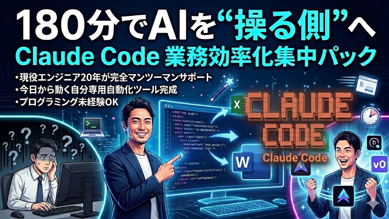 【180分・自動化デビュー】Claude Code 業務効率化集中パック-image1