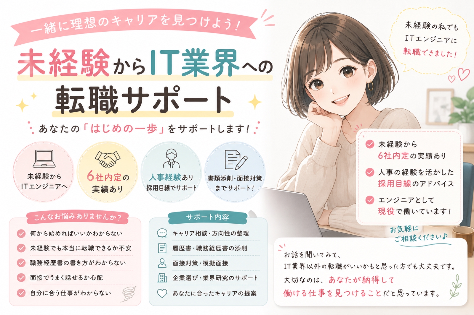 Fラン文系・無資格・未経験から6社内定！現役エンジニアが転職をサポートします-image1