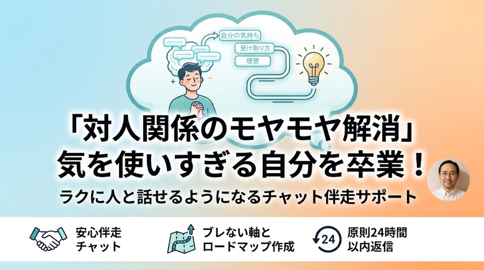 【対人関係のモヤモヤ解消】気を使いすぎる自分を卒業！ラクに人と話せるようになるチャット伴走サポート-image1