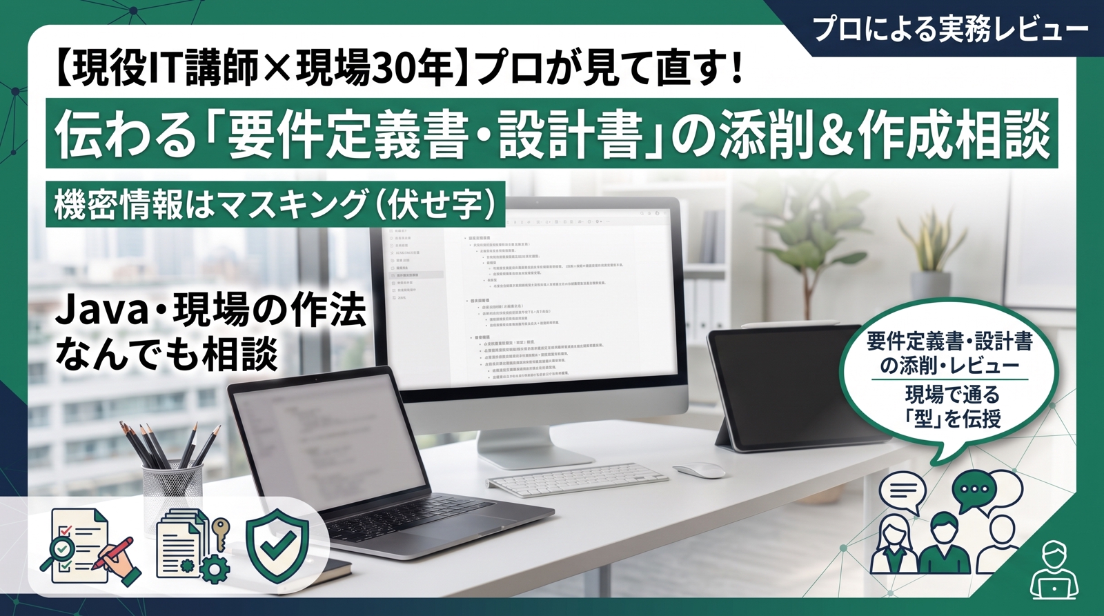 【現役IT講師×現場30年】プロが見て直す！伝わる「要件定義書・設計書」の添削＆作成相談-image1