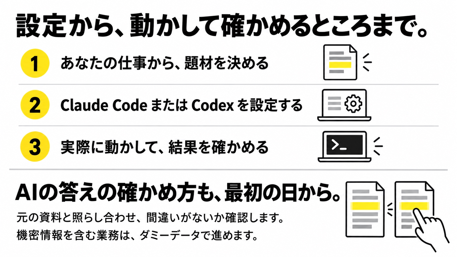 【初回2時間で動くまで】Claude Code・Codexで自分の仕事道具をつくる-image3