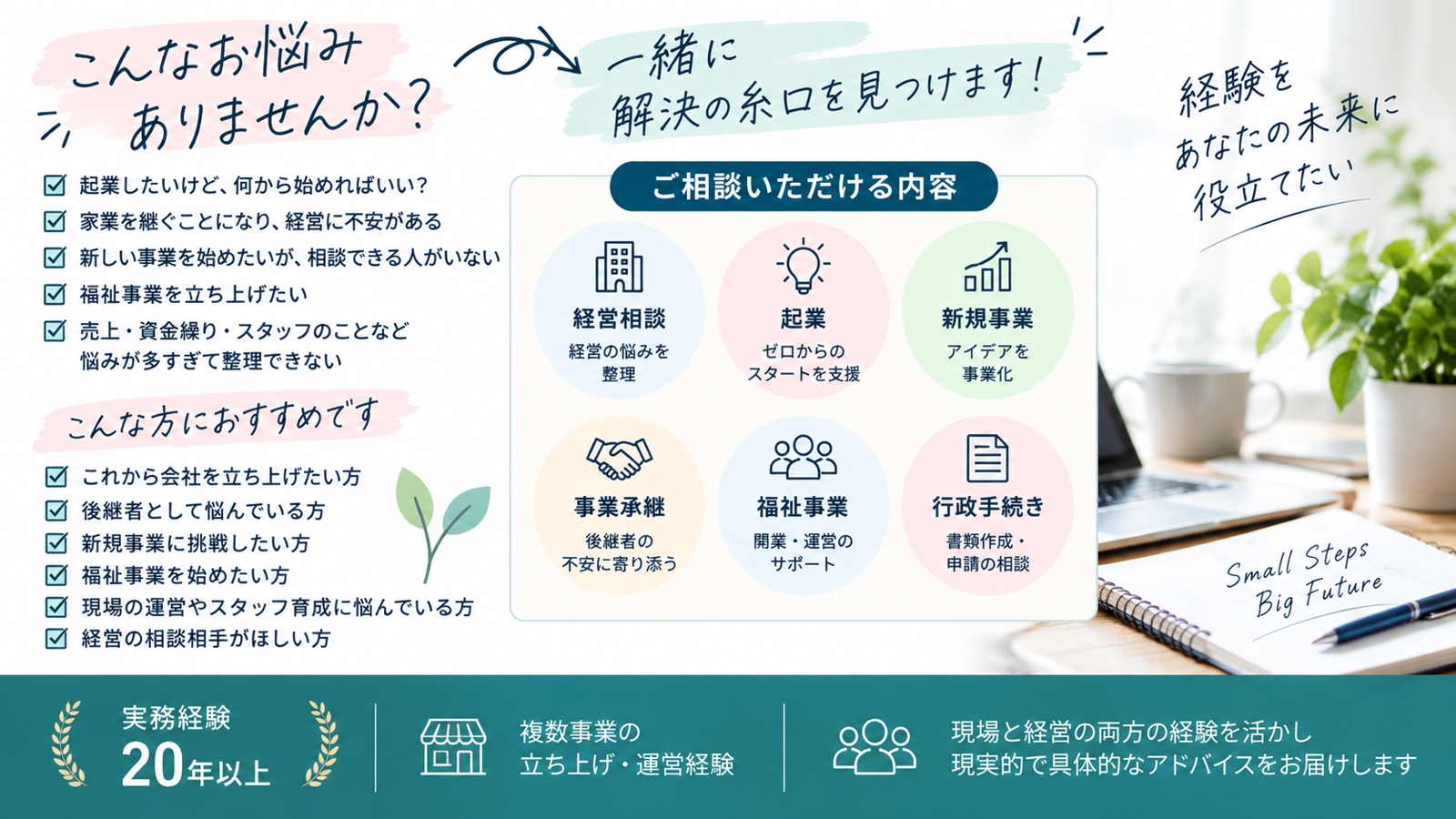 経営・起業・事業承継のお悩みを実務経験からサポートします-image2