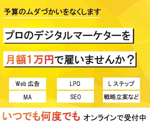 月額１万円から、プロのデジタルマーケターを雇えます-image1
