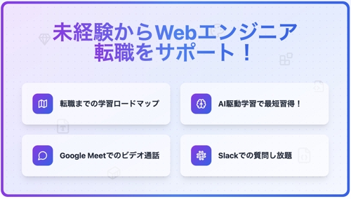 【現役エンジニアがWebエンジニア転職をサポート】チャット/ビデオで学習のサポートをします！-image1