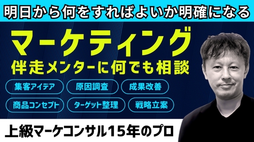 【未経験OK！】マーケティング集客/成果改善/戦略/起業･副業準備 しっかり伴走します！-image1
