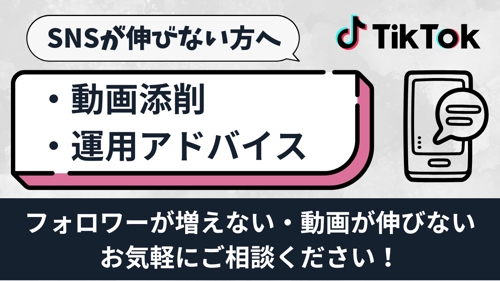 TikTokが伸びない方へ｜動画添削＆運用コンサル-image1