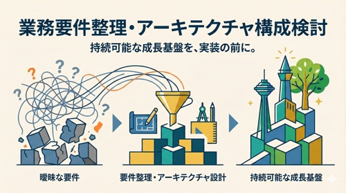 業務要件整理・アーキテクチャ構成検討 | 持続可能な設計へ導きます