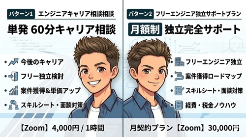 エンジニアの方のキャリア相談や独立サポートをさせていただきます！-image1