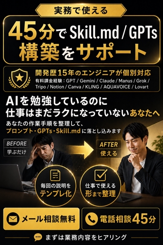 実務で使えるSkill.md / GPTs構築サポートー僕の活用例も紹介