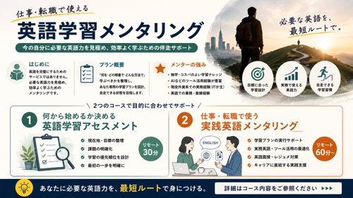 仕事・転職で使う英語力を育てる実践英語メンタリング-image1