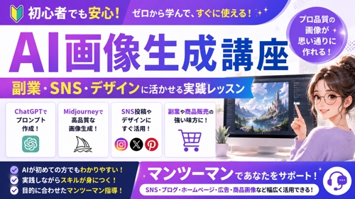 AI画像生成講座|副業・SNS・デザインに活かせる実践レッスン