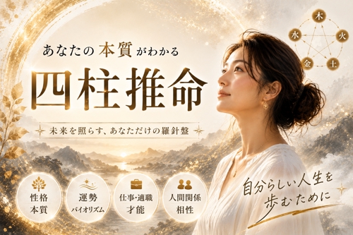 四柱推命で、あなたの本質を読み解き、お悩みの相談に乗ります。-image1