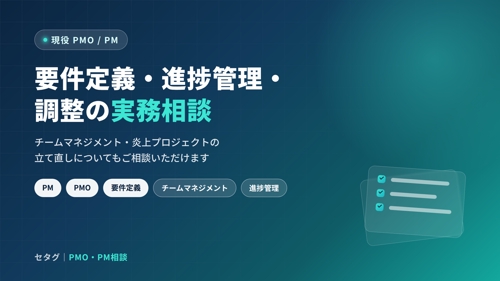 現役PMO/PMが、要件定義・進捗管理・調整の相談に乗ります-image1
