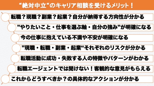 約4000人の相談実績！転職？現職？副業？起業？行動する前に！絶対中立のキャリア相談-image4