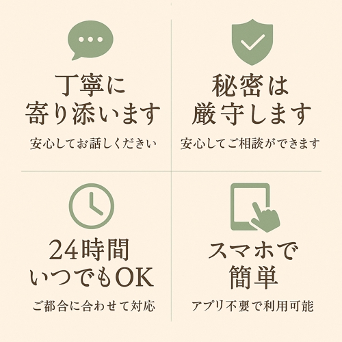 誰にも言えない話、優しく受け止めます（寄り添いサポート）-image2
