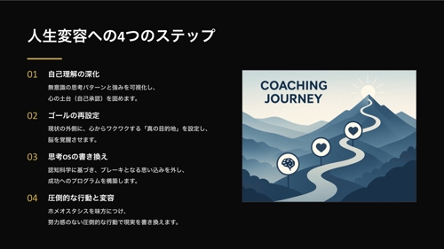 認知科学に基づいた人生変容であなたの人生の伴走します。-image2