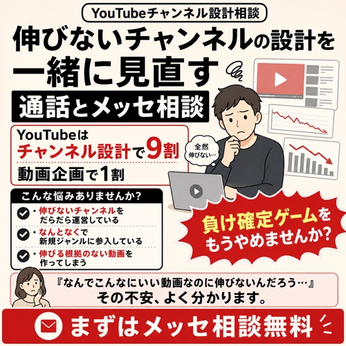 YouTubeチャンネル設計相談-伸びないチャンネルの設計を一緒に見直す通話とメッセ相談-image2