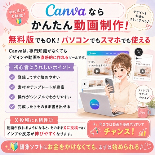 Canvaで出来る動画の作り方の授業ー簡単動画でXのインプも反応も伸びる!? 初心者でも作れる！-image2